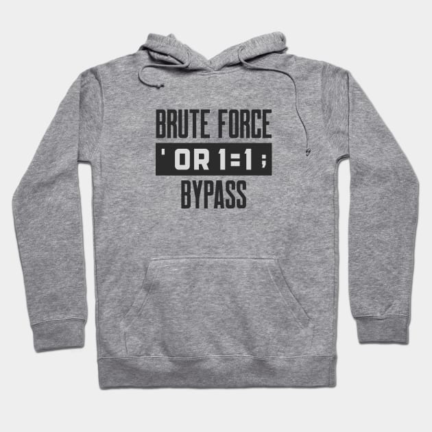 Cybersecurity Brute Force or Bypass SQL Injection Hoodie by FSEstyle